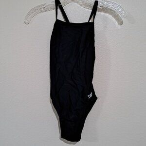Speedo Youth 12/28 Swimsuit one piece swim teach black swimsuit